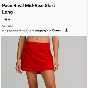 Maroon Lululemon Running Skort Sz 2 darker than stock photo MAROON